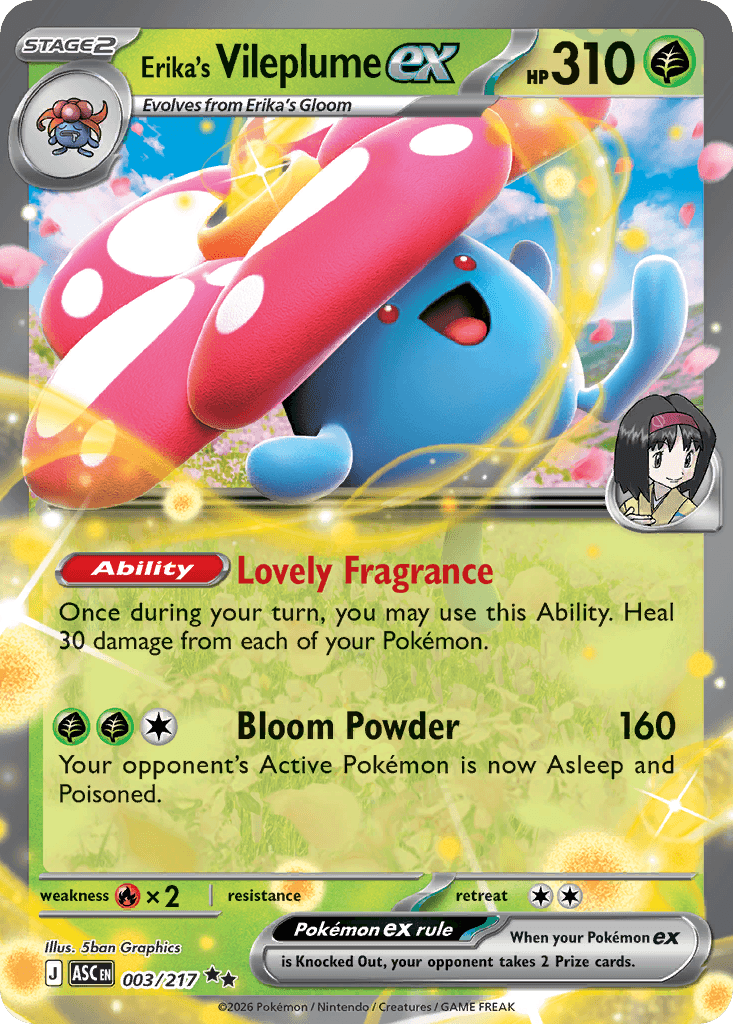 Erika's Vileplume ex 2026 Mega Mega Evolution: Ascended Heroes Double Rare