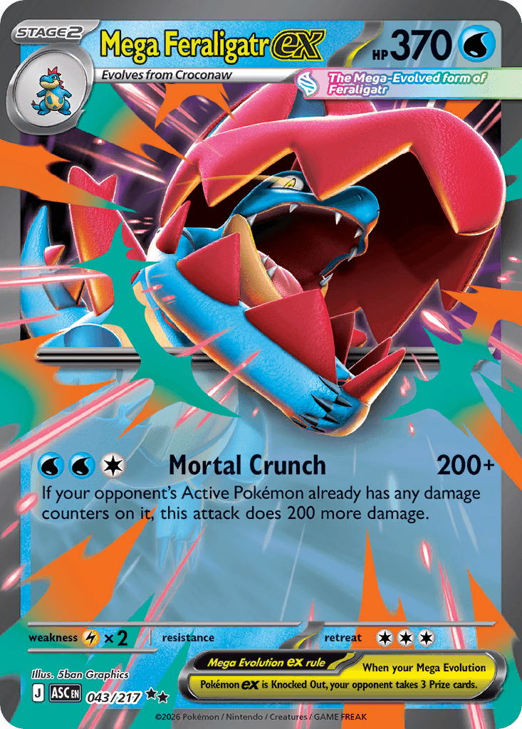 Mega Feraligatr ex trading card