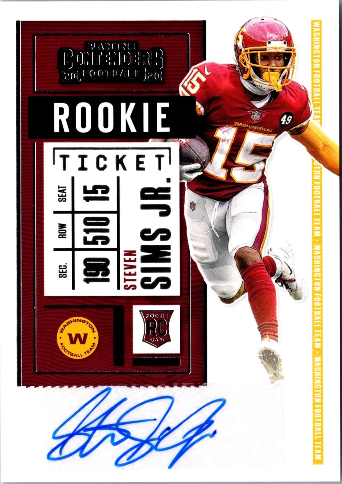 Steven Sims Jr 2020 panini Panini Contenders