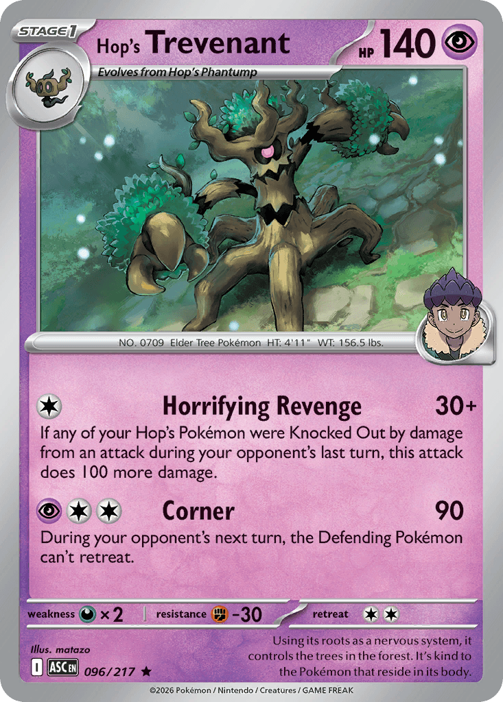 Hop's Trevenant trading card