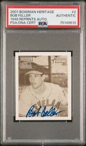 Bob Feller 2001 bowman Bowman Heritage