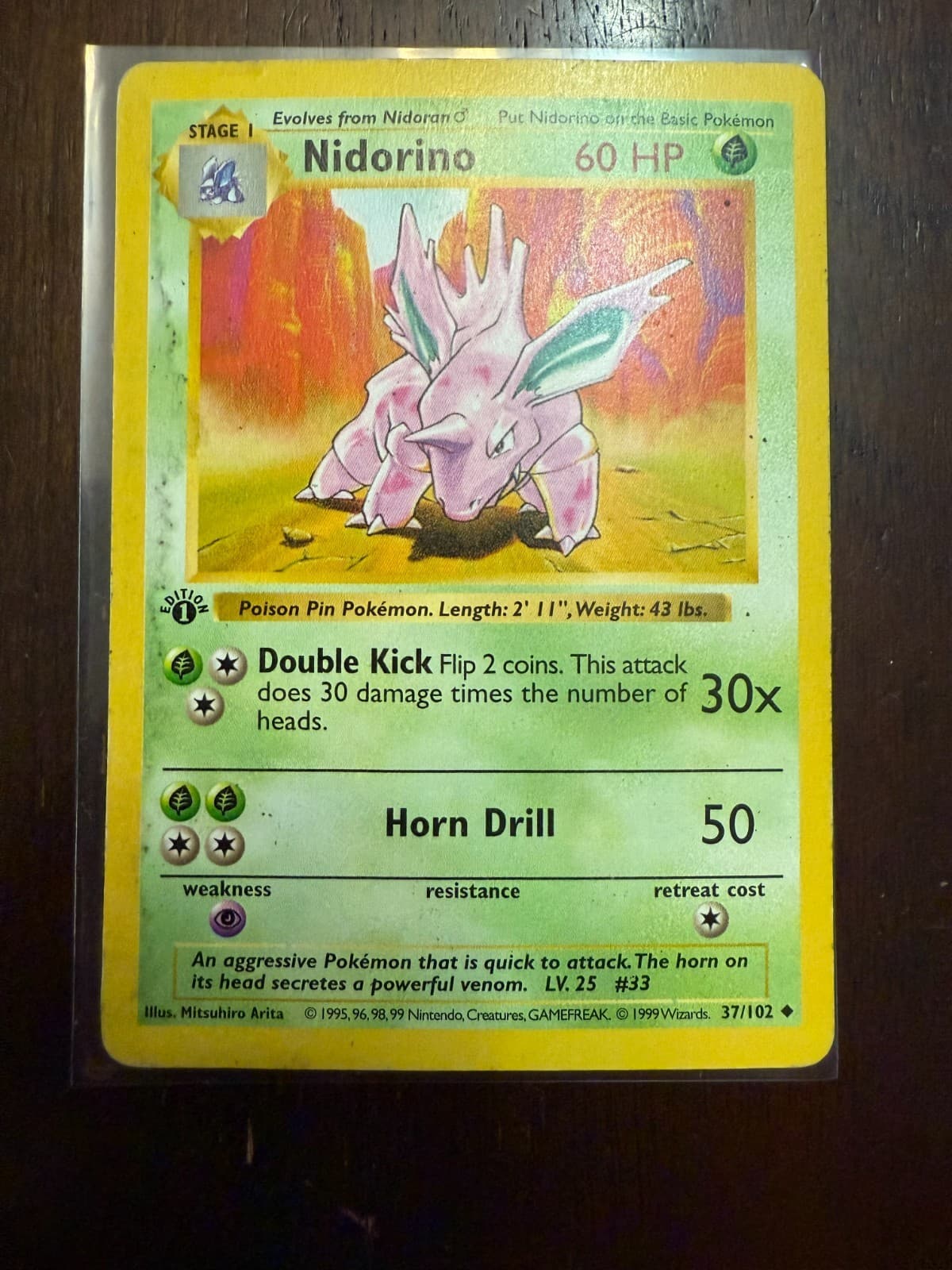 Nidorino 1999 pokemon_tcg Pokemon Game 1st Edition