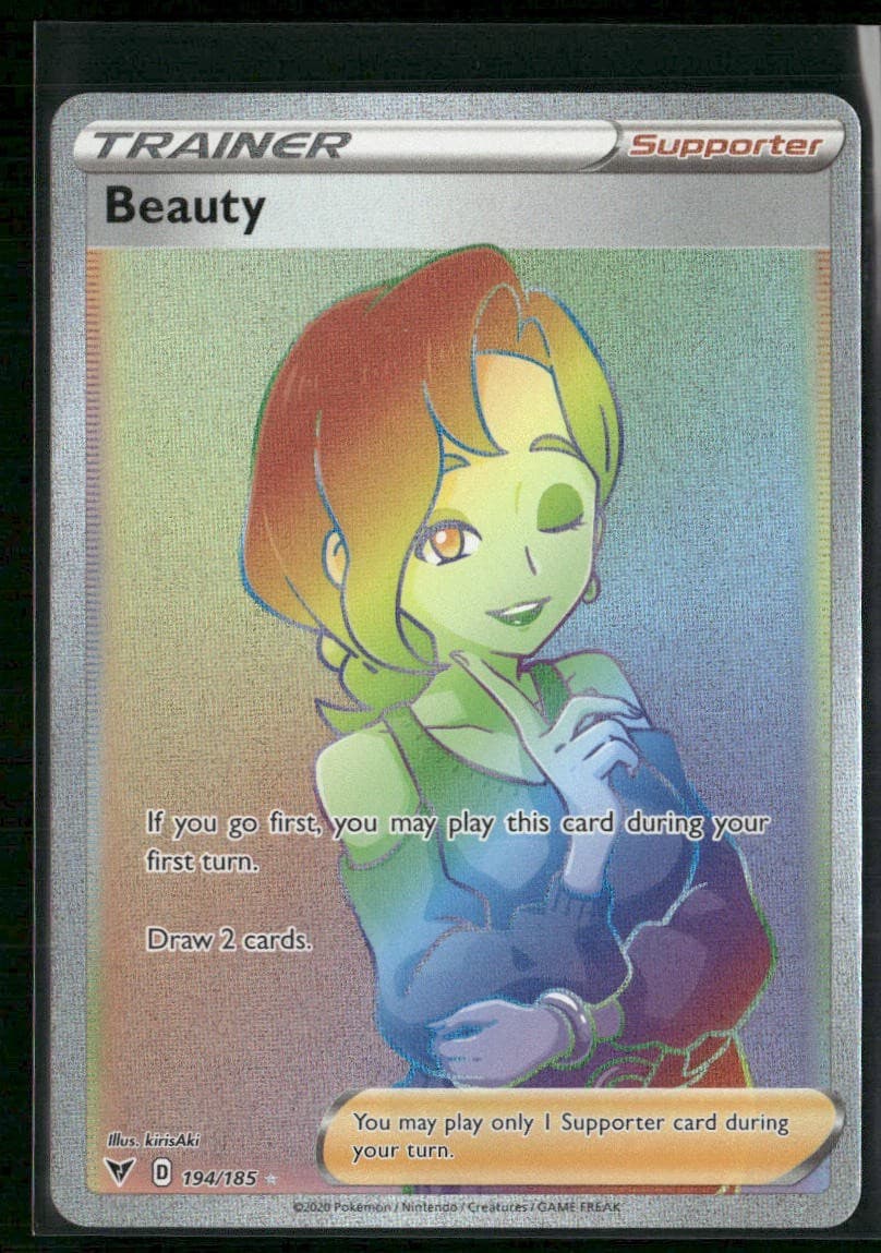 Beauty trading card