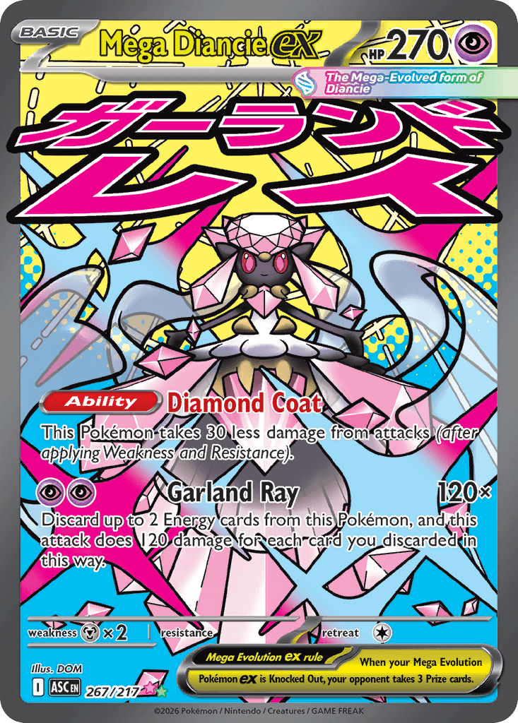 Mega Diancie ex 2026 Mega Mega Evolution: Ascended Heroes Mega Attack Rare