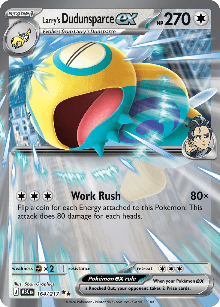 Larry's Dudunsparce EX trading card