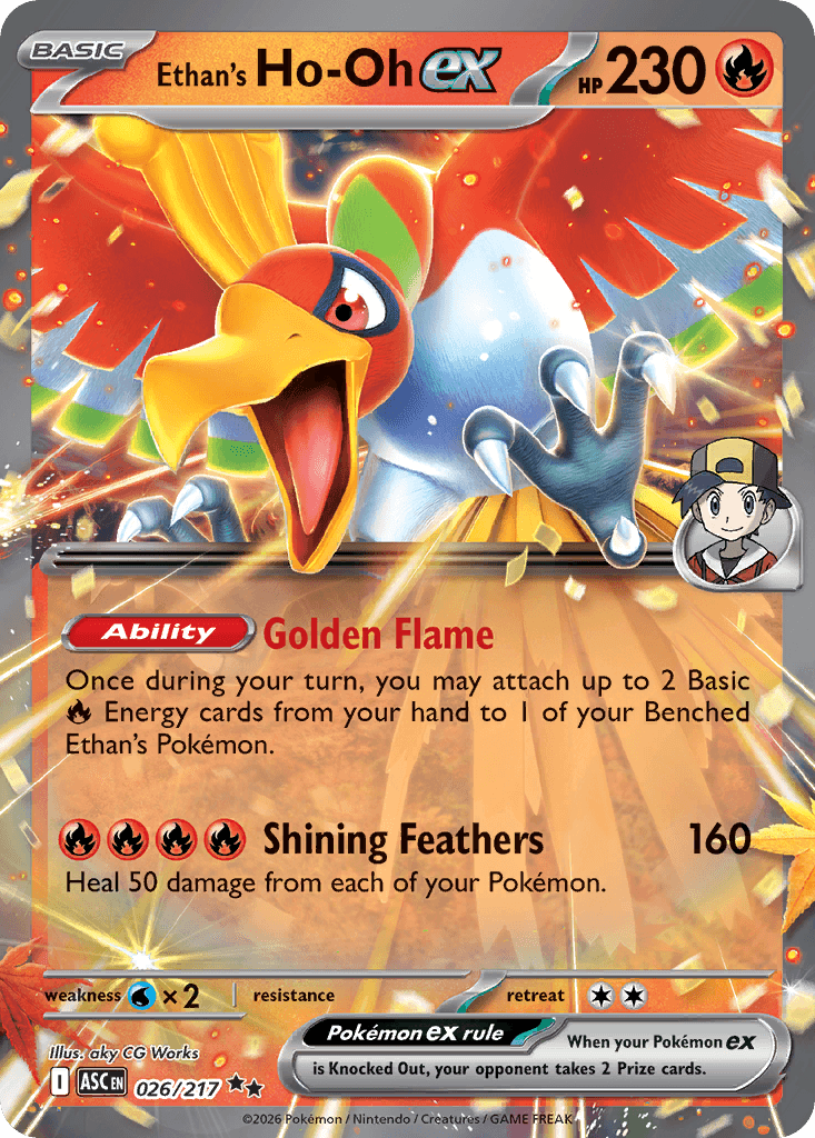 Ethan's Ho-Oh EX trading card
