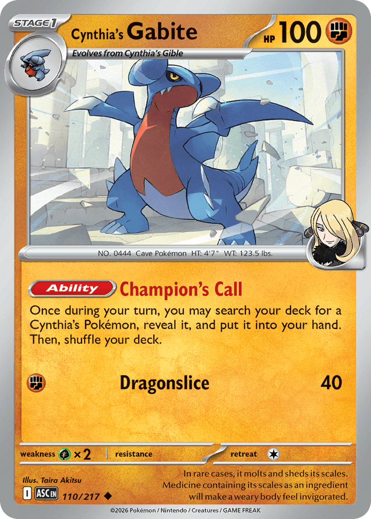 Cynthia's Gabite 2026 Mega Mega Evolution: Ascended Heroes Poke Ball Reverse Holo