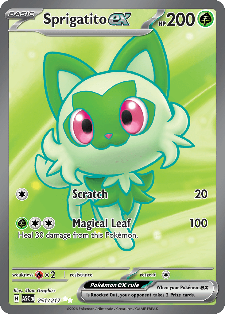 Sprigatito ex trading card