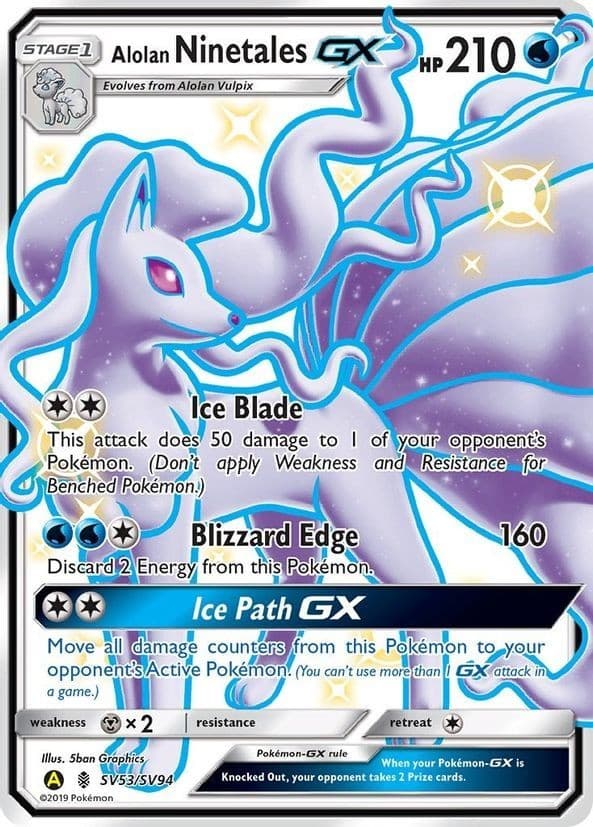 Alolan Ninetales-GX trading card