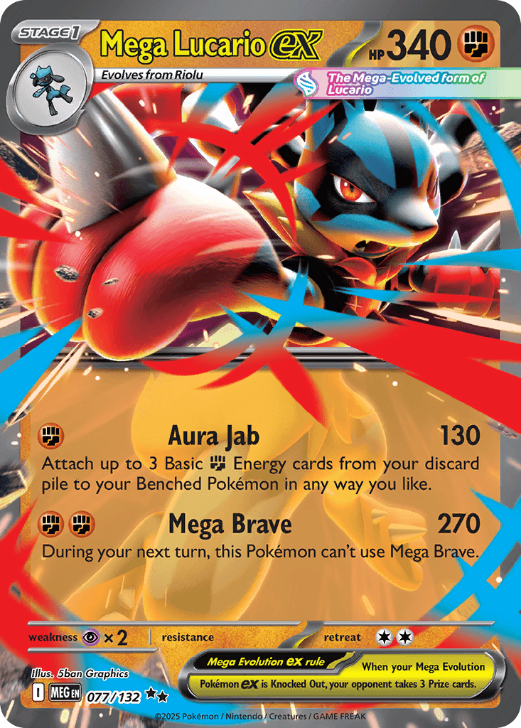 Mega Lucario EX trading card