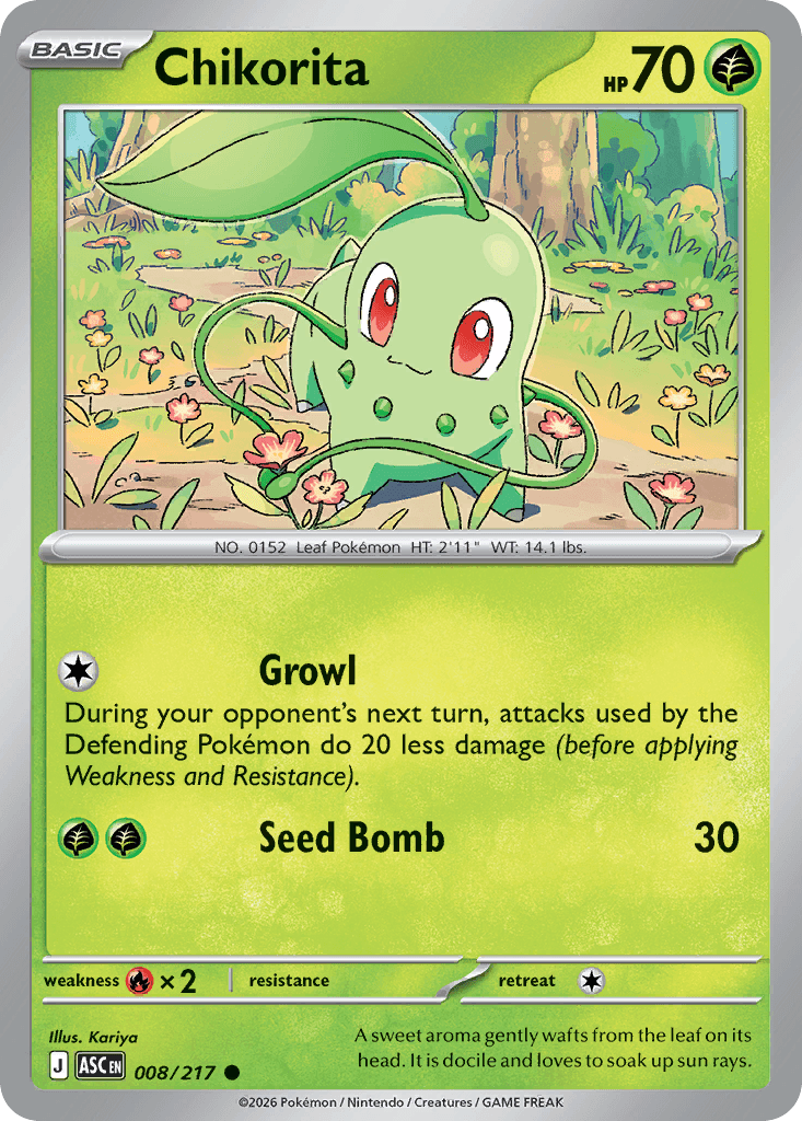 Chikorita trading card