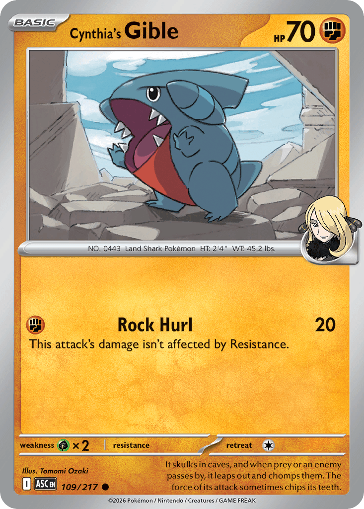 Cynthia's Gible 2026 Pokemon Ascended Heroes Ball