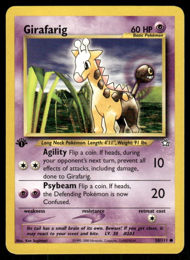 Girafarig trading card