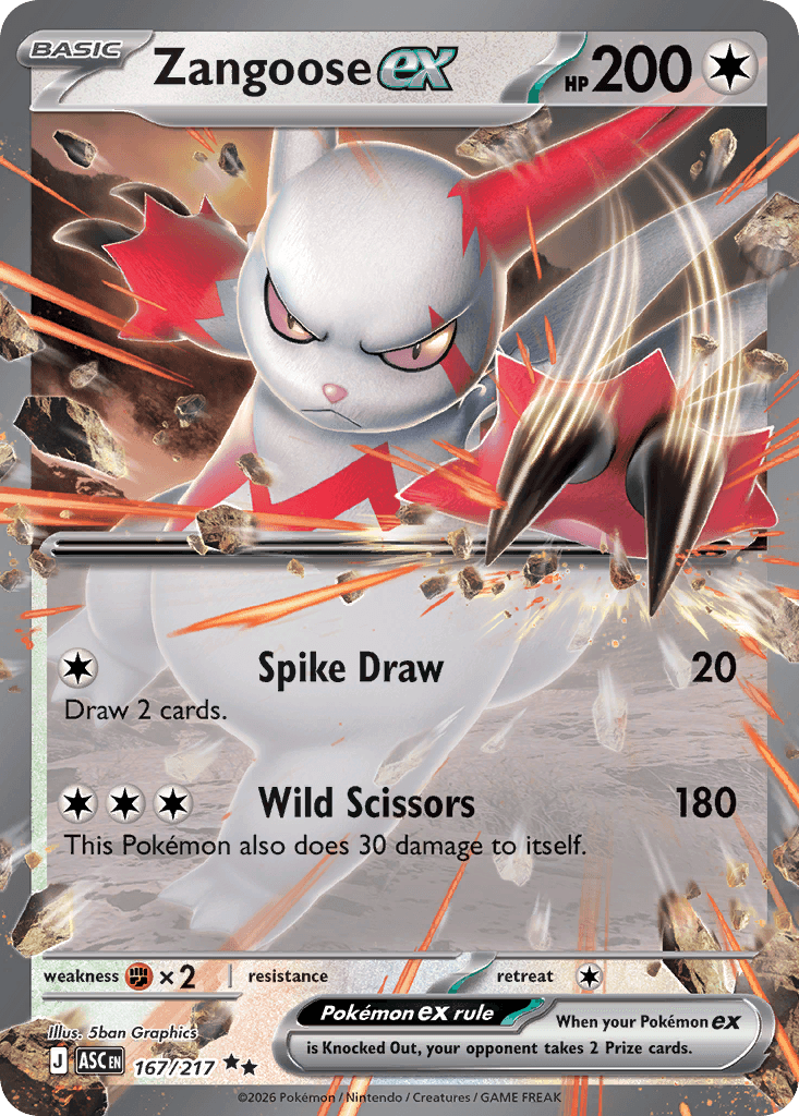 Zangoose EX trading card