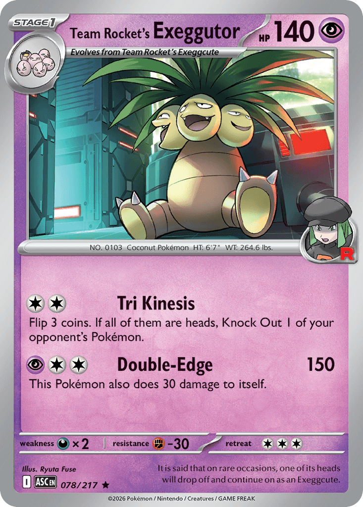 Team Rocket's Exeggutor trading card