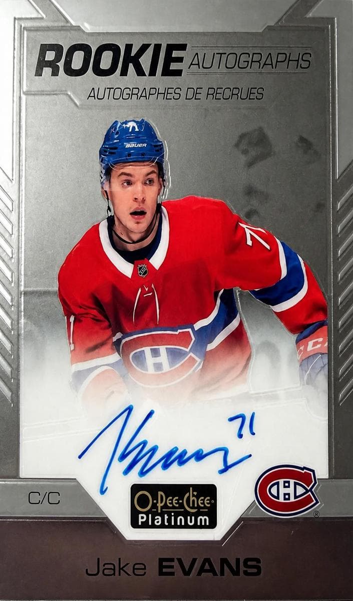 Jake Evans 2020 topps O-Pee-Chee Platinum