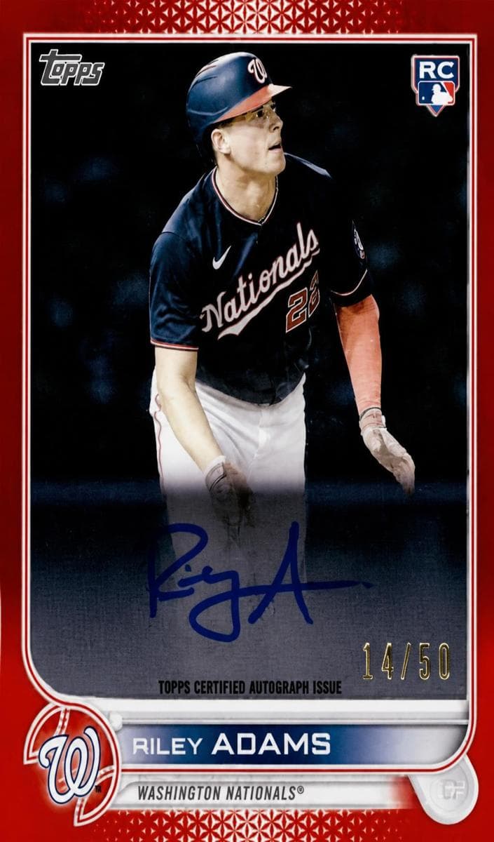 Riley Adams 2022 topps Topps Clearly Authentic