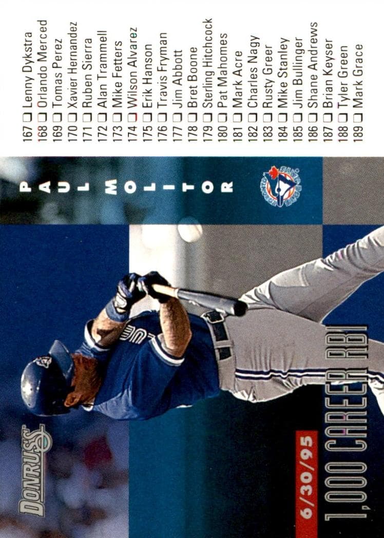 Paul Molitor 1996 panini Donruss