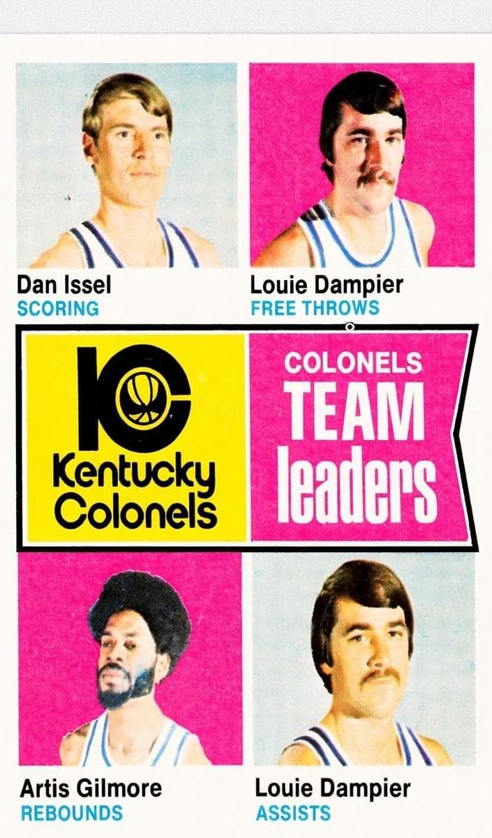 Kentucky Colonels Team Leaders (Dan Issel / Louie Dampier / Artis Gilmore) 1974 topps Topps