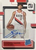 Shaedon Sharpe 2022 panini Donruss Rated Rookie Signatures example 1