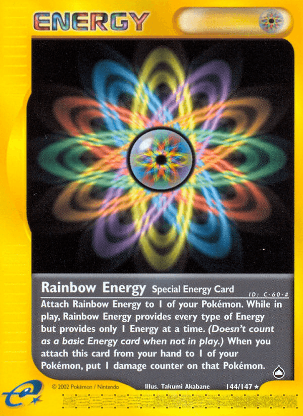 Rainbow Energy 2003 Pokemon Aquapolis Reverse Holo