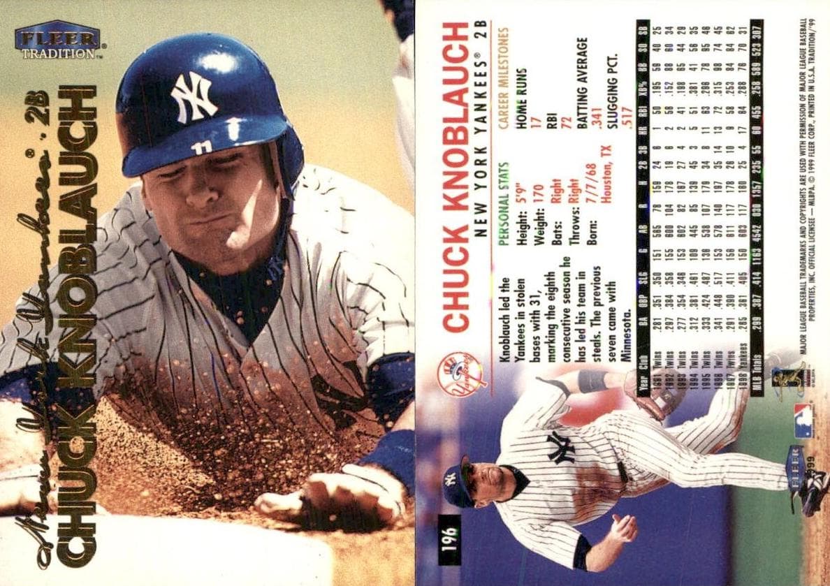 Chuck Knoblauch 1999 fleer Fleer Tradition