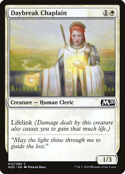 Daybreak Chaplain 2019 Magic: The Gathering Core Set 2020 Foil