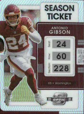 Optic Antonio Gibson 2021 Panini Contenders 2021 Panini Contenders