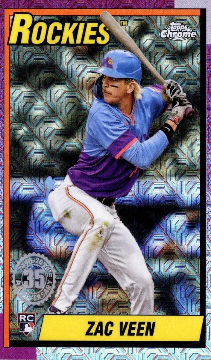 Zac Veen 2025 topps Update 1990 Topps Chrome