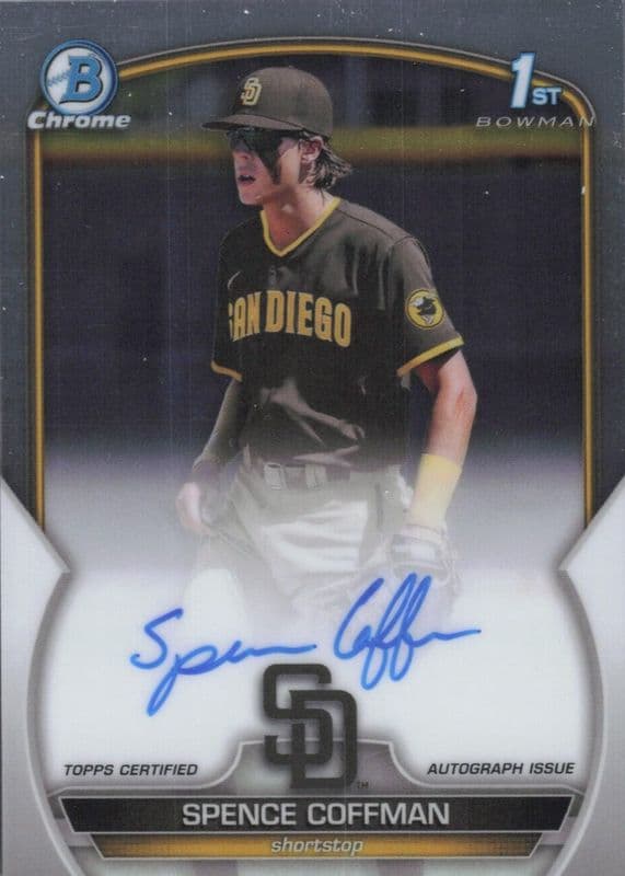 Spence Coffman 2023 bowman Bowman Chrome Prospect Auto (1st)