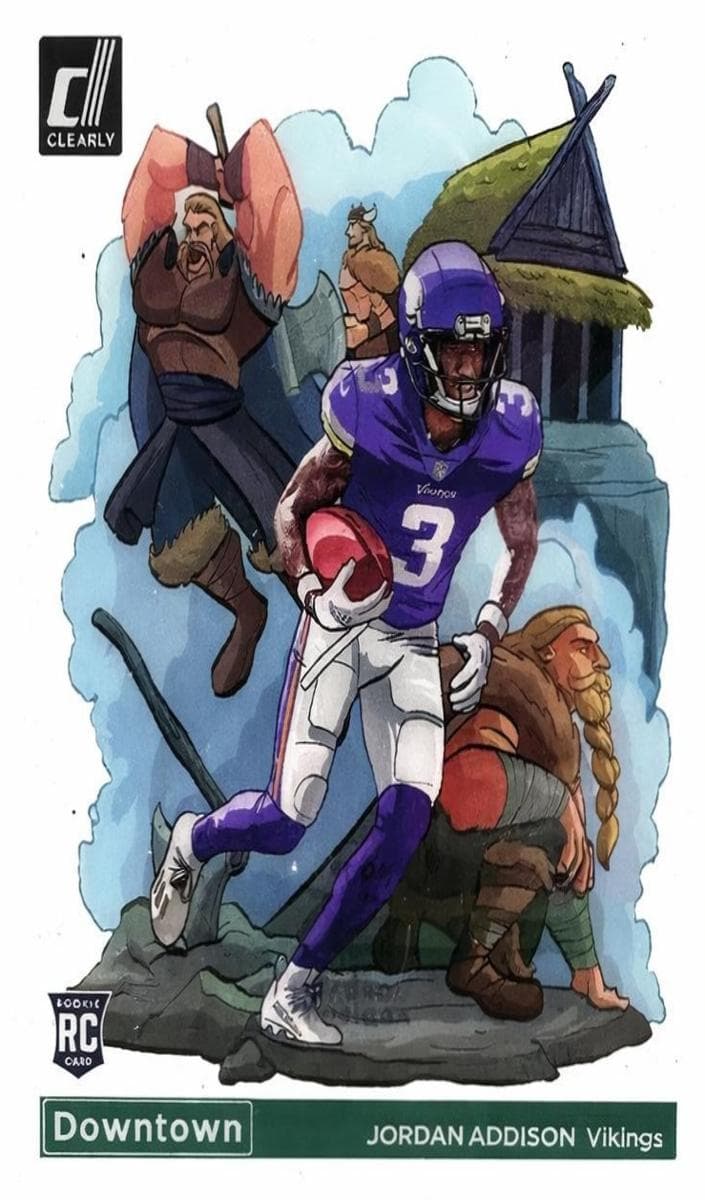 Jordan Addison 2023 panini Clearly Donruss