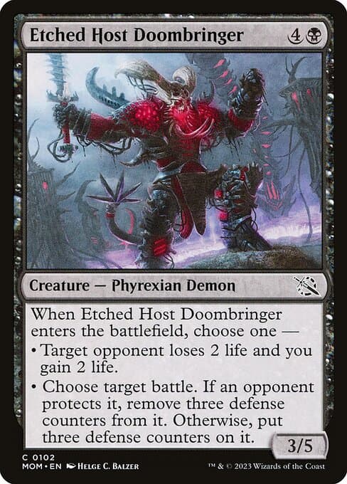 Etched Host Doombringer 2023 Magic: The Gathering March of the Machine