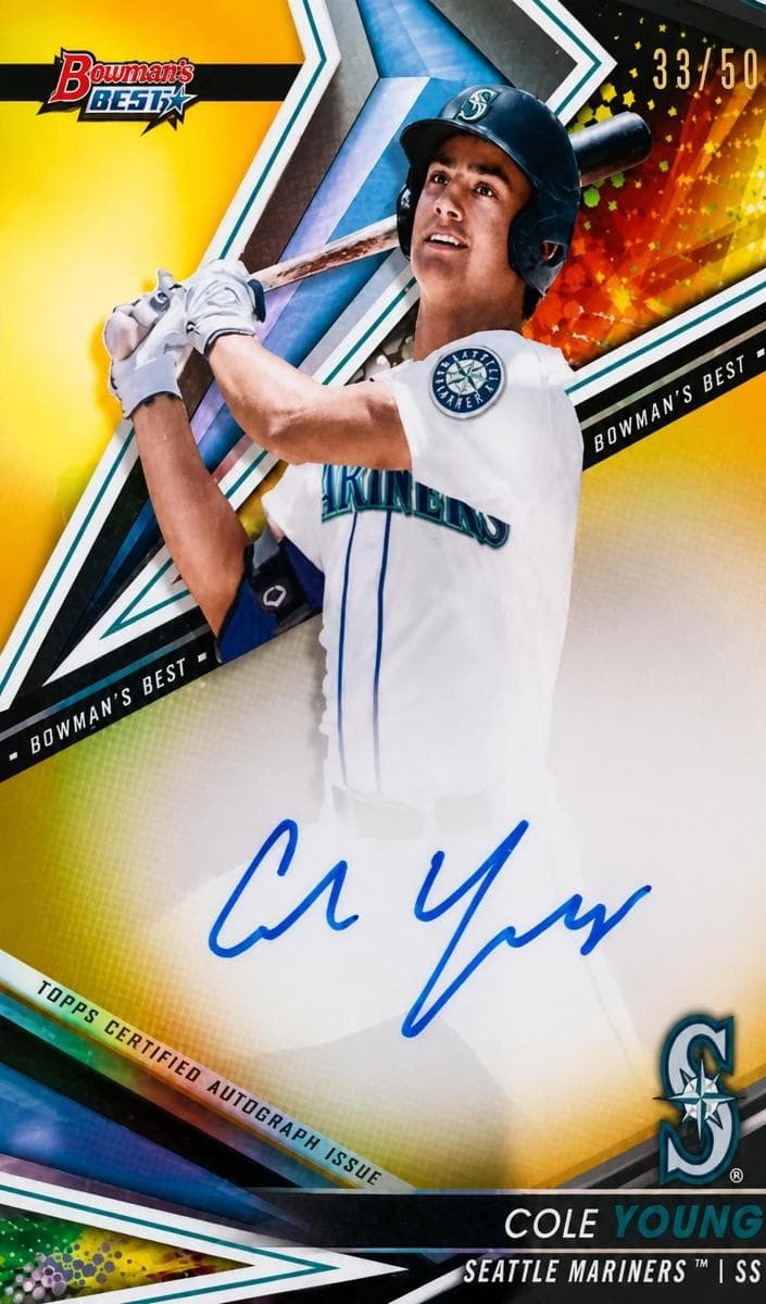 Cole Young 2022 bowman Bowman's Best