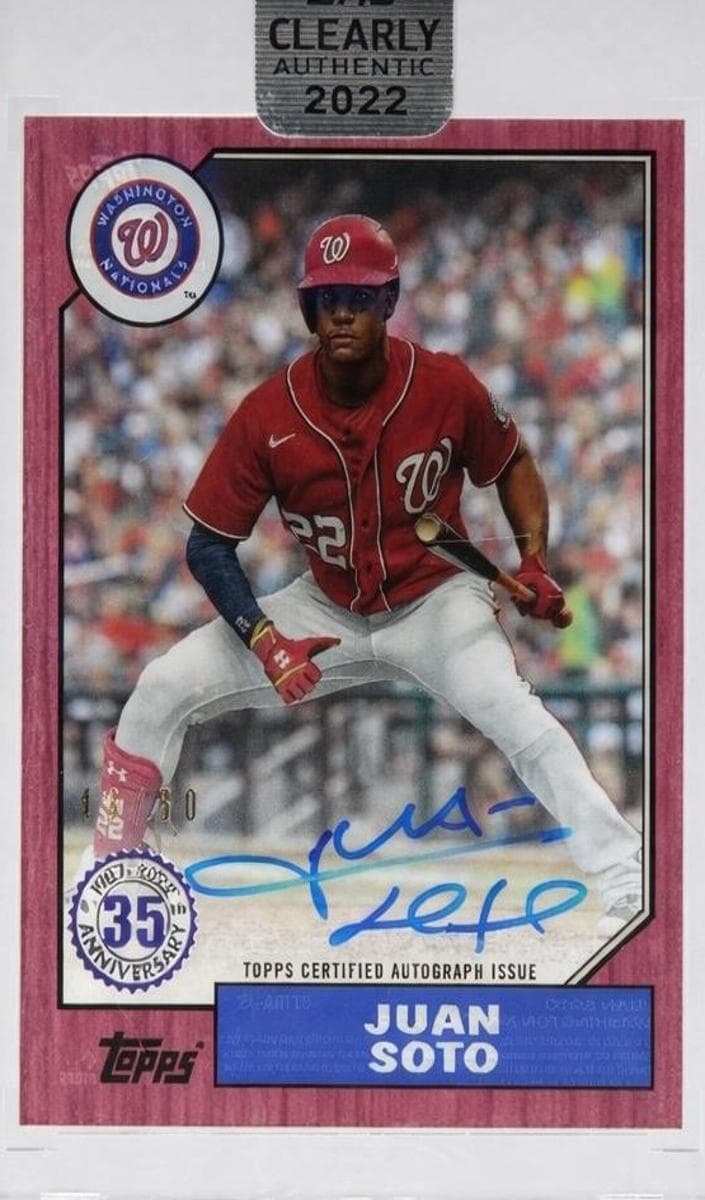 Juan Soto 2022 topps Topps Clearly Authentic