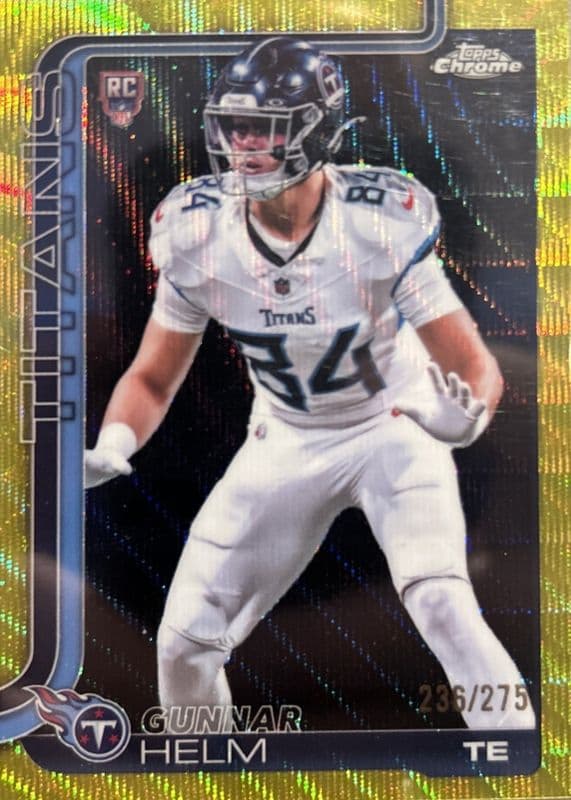 Gunnar Helm 2025 topps Topps Chrome Rookie - Neon Pulse Refractor example 1