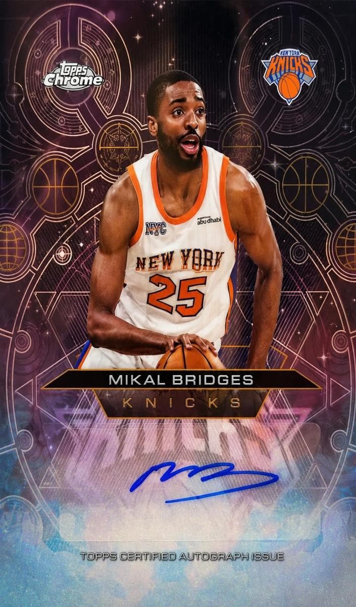 Mikal Bridges 2025 Topps Chrome auto card