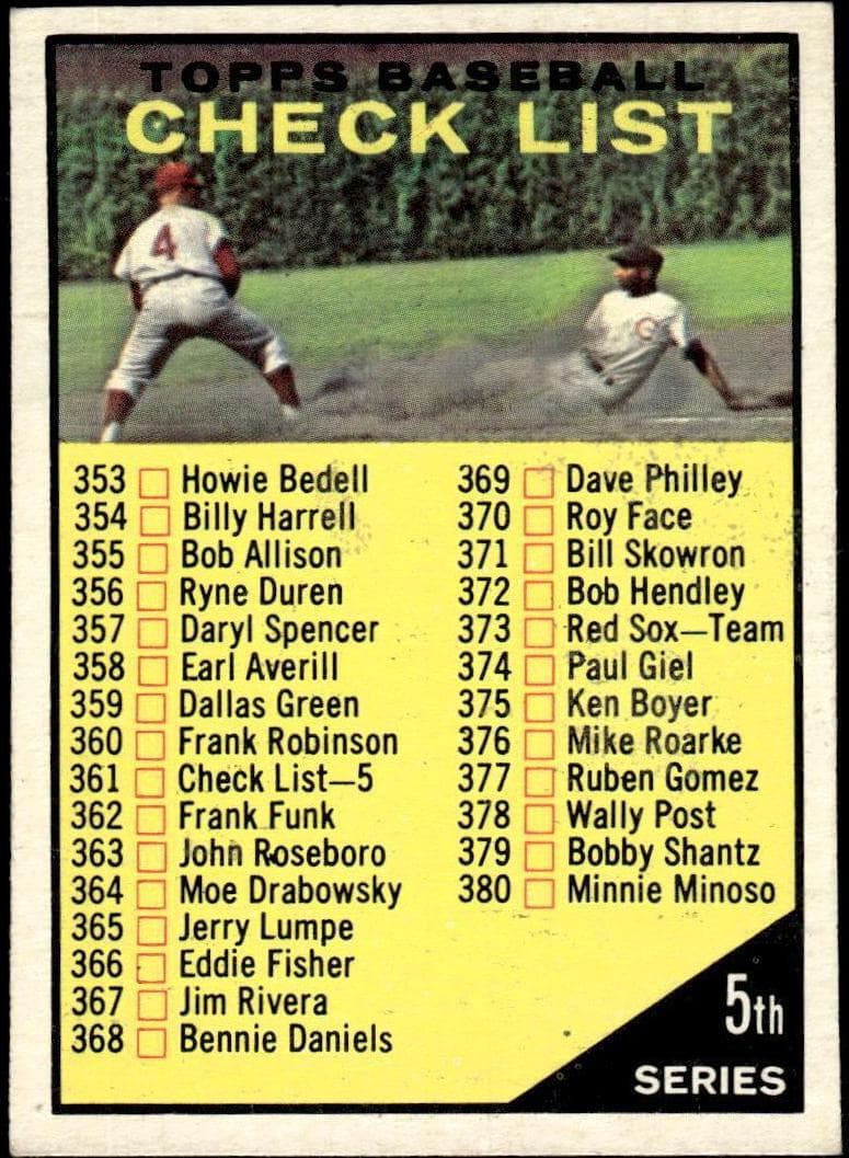 5th Series Checklist 353-429 #361