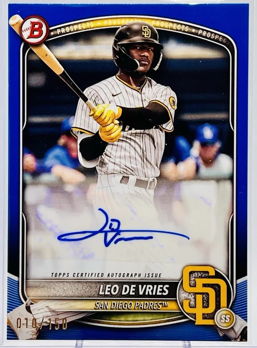 Leo De Vries 2025 Bowman auto card