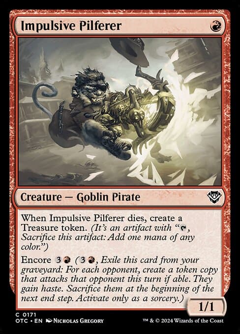 Impulsive Pilferer 2024 Magic: The Gathering Outlaws of Thunder Junction Commander