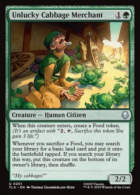 Unlucky Cabbage Merchant 2025 Magic: The Gathering Avatar: The Last Airbender