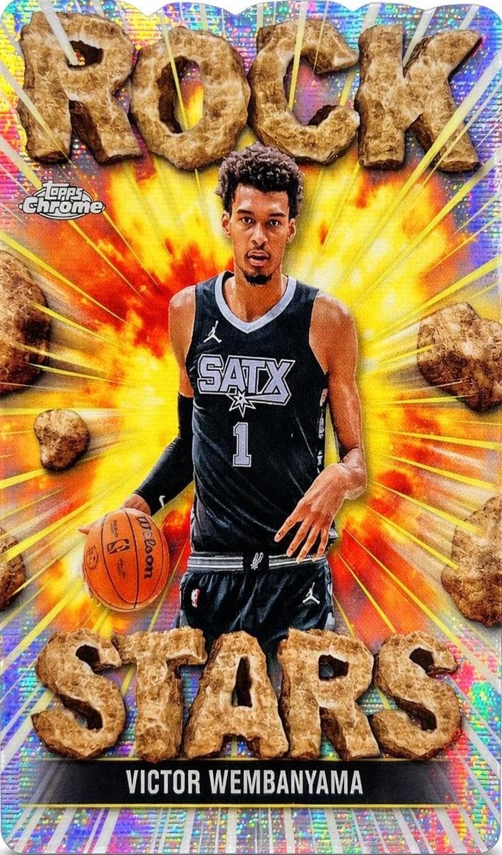 Victor Wembanyama 2025 topps Topps Chrome Rock Stars example 1