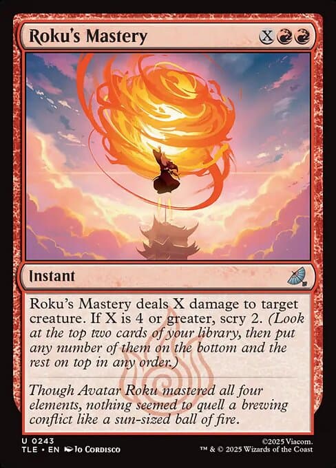 Roku's Mastery 2025 Magic: The Gathering Avatar: The Last Airbender Eternal