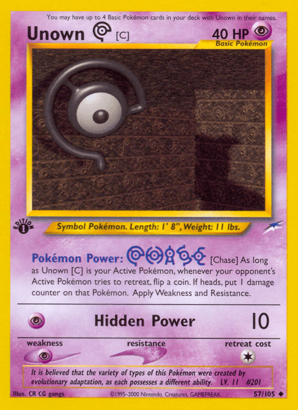 Unown C 2002 Pokemon Neo Destiny