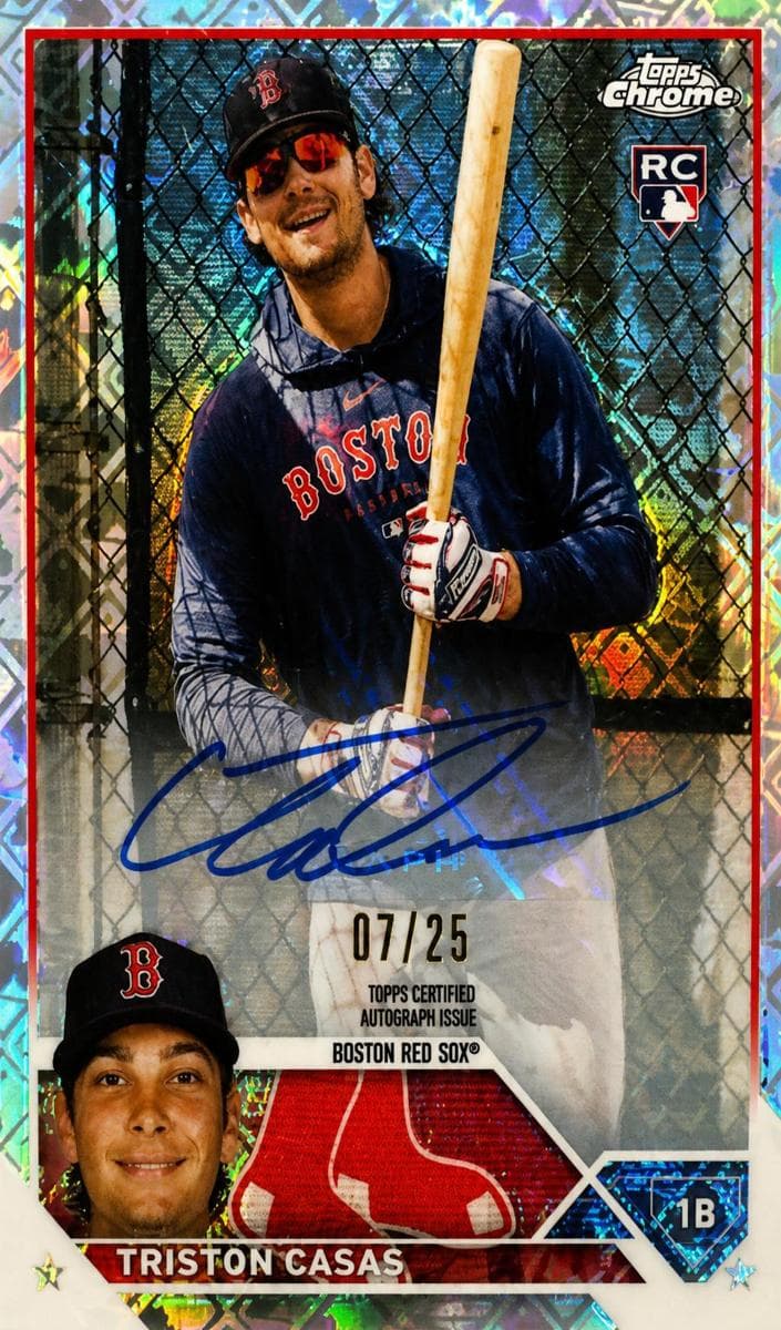 Triston Casas 2023 topps Topps Chrome Logofractor Edition