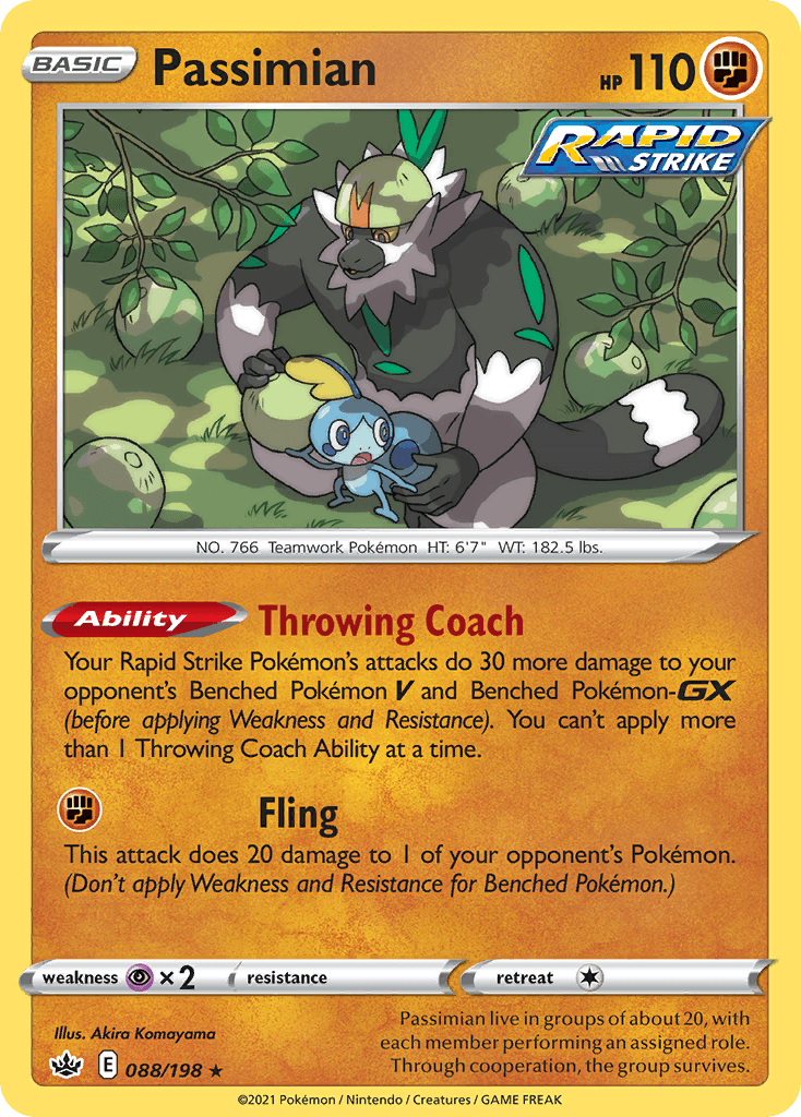 Passimian 2021 Pokemon Chilling Reign Reverse Holo