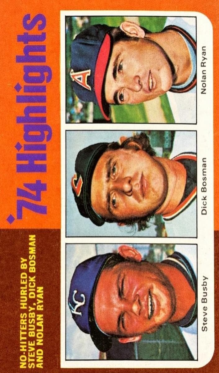 Steve Busby / Dick Bosman / Nolan Ryan 1975 topps Topps