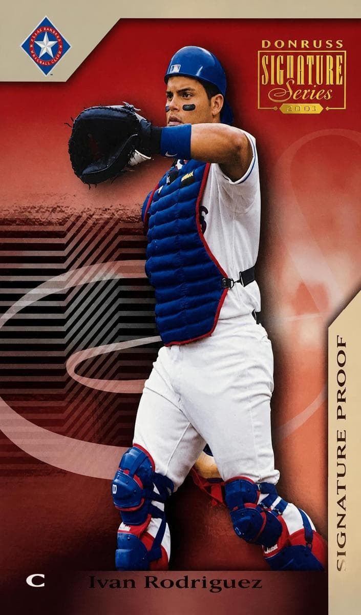 Ivan Rodriguez 2001 panini Donruss Signature