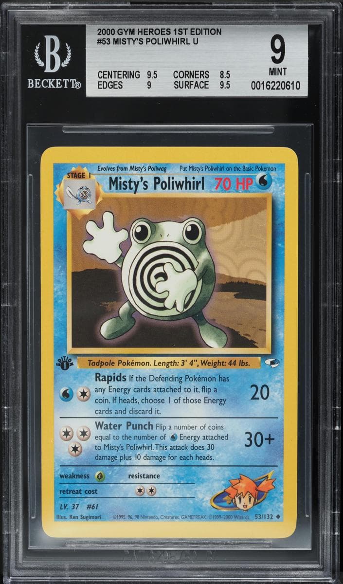 Misty's Poliwhirl trading card