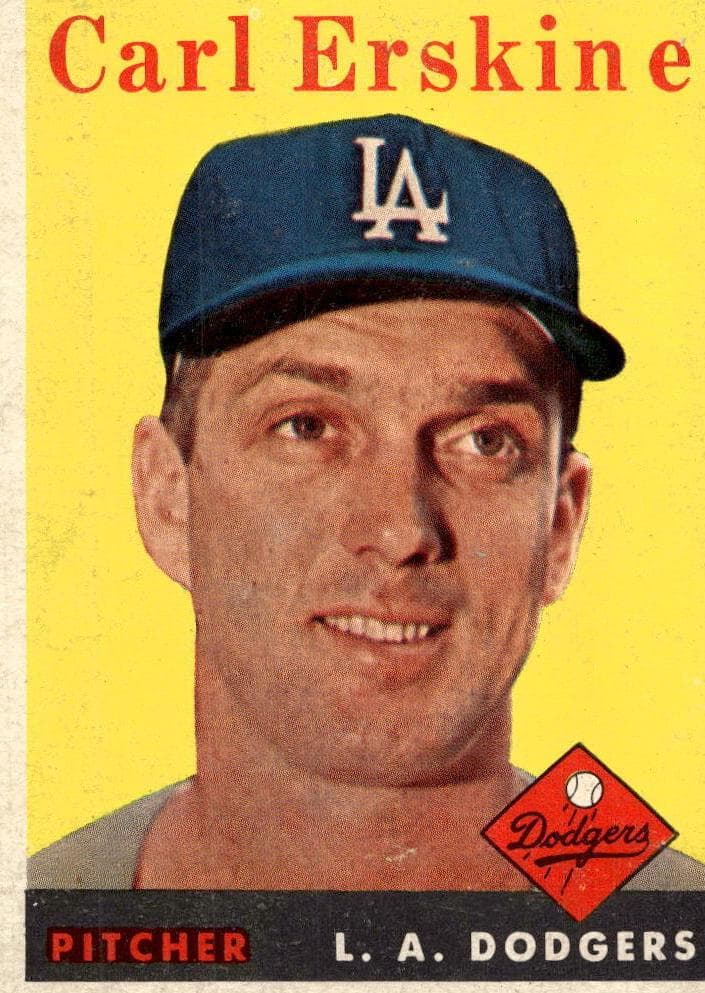 Carl Erskine 1958 topps Topps