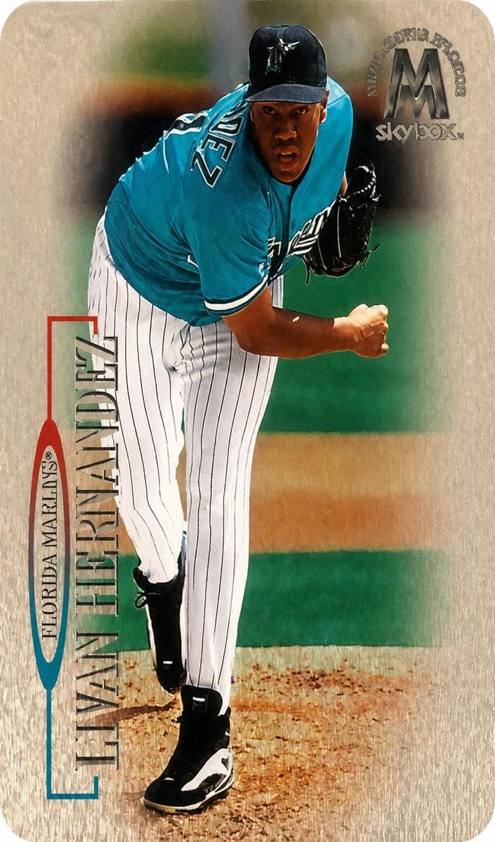 Livan Hernandez 1999 fleer SkyBox Molten Metal